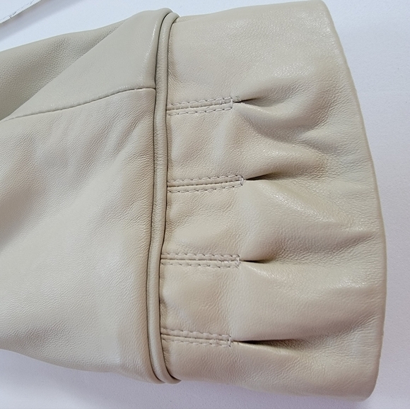 BRADLEY Bayou Cream Leather Jacket Size Large EUC - Picture 7 of 10